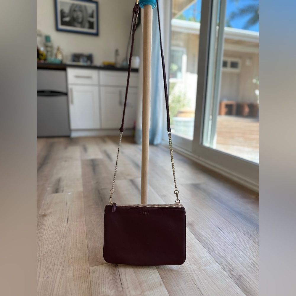Sandro addict cross body bad burgundy and light pink. - Picture 2 of 12